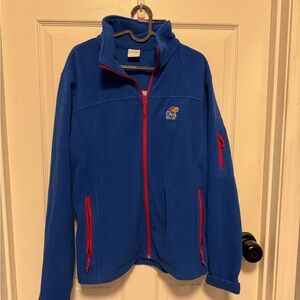 Columbia KU Blue Fleece with Red Zipper